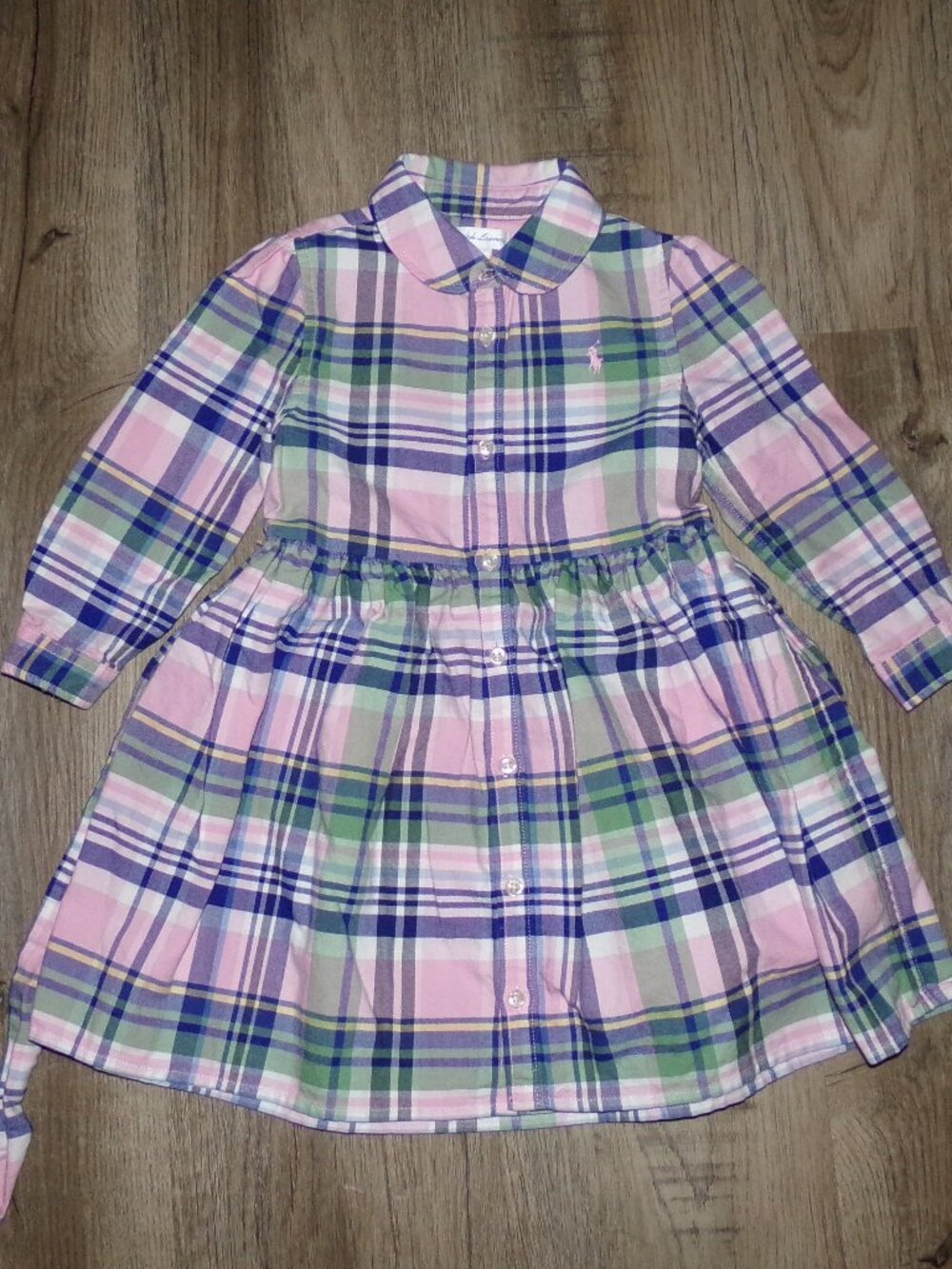 RALPH LAUREN PINK PLAID DRESS SZ 24M
